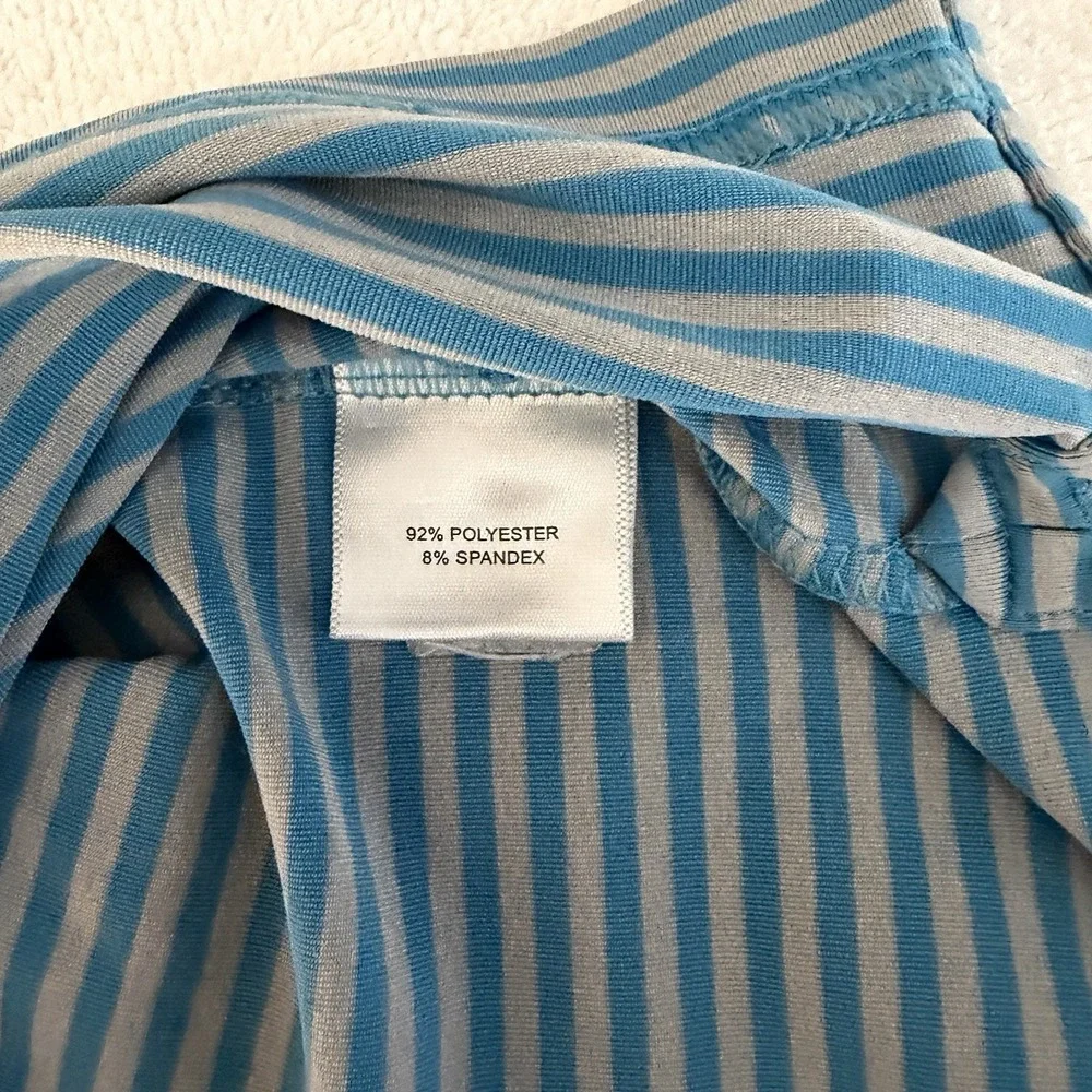 Peter Millar Polo Shirt Mens 2XL XXL Southern Comfort Grey Blue Striped